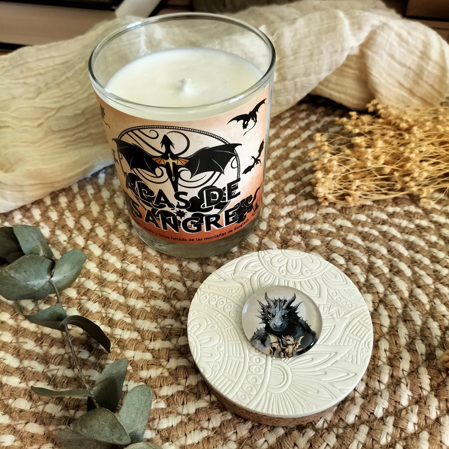 Vela aromatica literaria Alas de Sangre