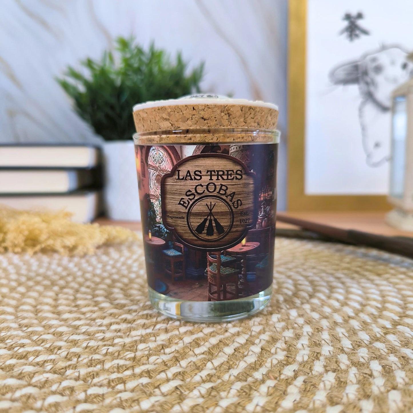 Vela aromatica de las Tres Escobas inspirada en Harry Potter cerveza de mantequilla
